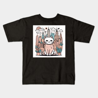 Mr cat in new york city Kids T-Shirt